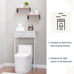 MOHOPE 2-Tier Over The Toilet Storage with 2 Fabric Drawers, Freestanding Above The Toilet Storage Cabinet, Space Saver Metal Over Toilet Bathroom Organizer Shelf for Small Space, White