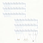 6 Pack Acrylic Necklace Hanger Wall Mounted Necklace Organizer Hanging Jewelry Organizer with 48Hooks for Necklaces, Earrings and Bracelets