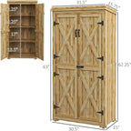 Wooden Garden Storage Shed with Waterproof Galvanized Roof and Lockable Door for Outdoor Tool and Toy Organization
