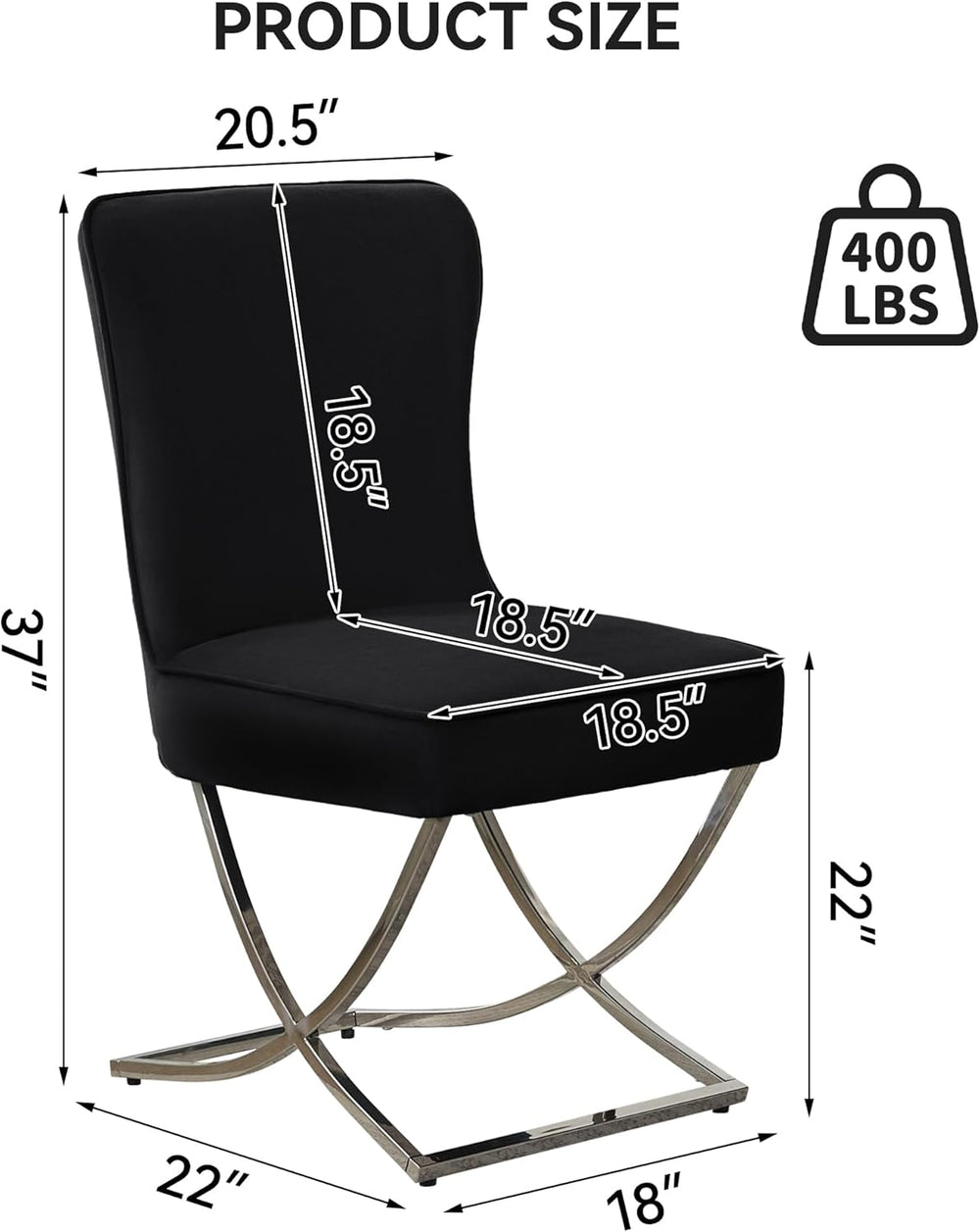WUTUTUEE Luxury Velvet Dining Chairs, Tufted Upholstered Armless Accent Chair...
