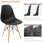 Furmax Modern Style Dining Chair Mid Century Modern DSW Chair, Shell Lounge Plastic Chair for Kitchen, Dining, Bedroom, Living Room Side Chairs Set of 4(Black)