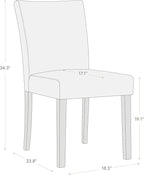 Watson & Whitely Upholstered Kitchen & Dining Room Chairs with Low Back, Faux Leather Armless Dining Chairs with Solid Wood Legs, Set of 2, Saddle Brown