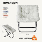 Sweetcrispy Comfy Chair for Adults, Foldable Living Room Chair, Soft Faux Fur Lounge for Bedroom Dorm Rooms, Comfortable Reading Chairs for Teens, X-Large