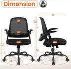 NEO Chair Office Chair Gaming Desk Computer Mesh Ergonomic Chair with Flip-up Arms Comfy Lumbar Support Adjustable Height Rolling Wheels Chair for Home Office (Black)