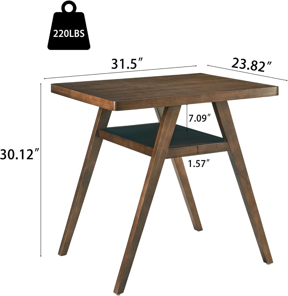 3-Piece Modern Dining Set with Stackable Dining Chairs, Solid Wood Square Tab...