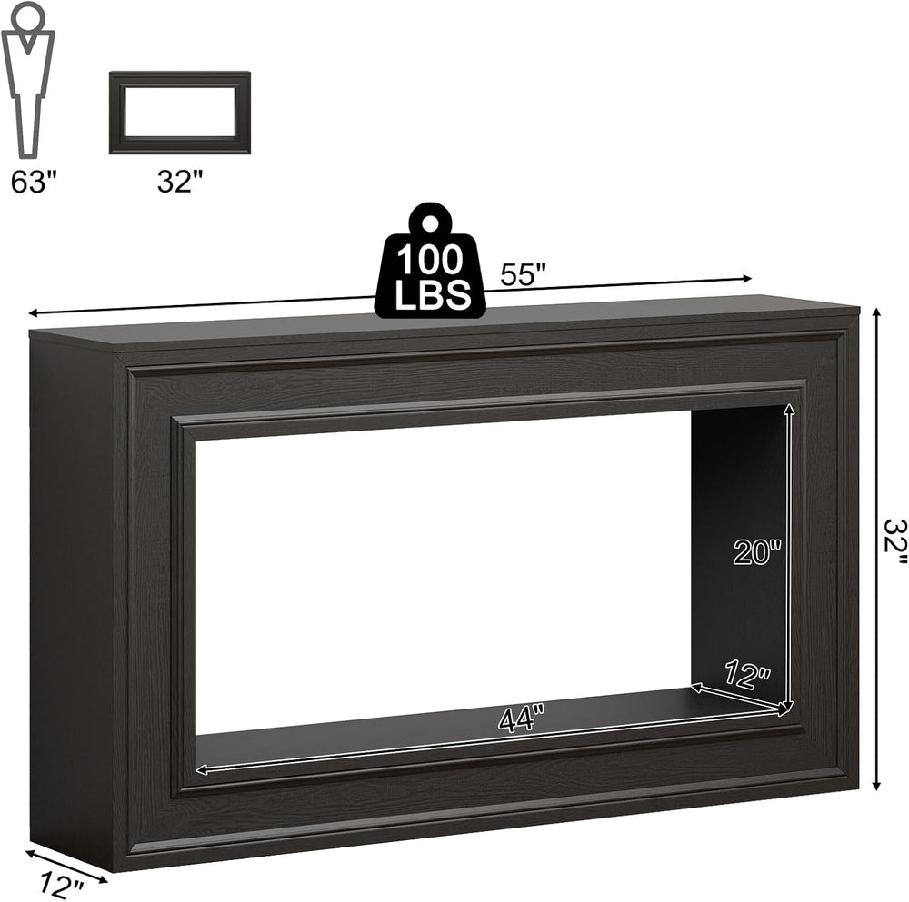 Rresyet 55" Long Console Tables with LED Lights, Narrow Console Tables f...