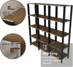 Madesa Kitchen Pantry Storage Rack with 15 Open Shelves 70" L Multiuse Modular Cabinet for Kitchen Organization (Black/Brown)