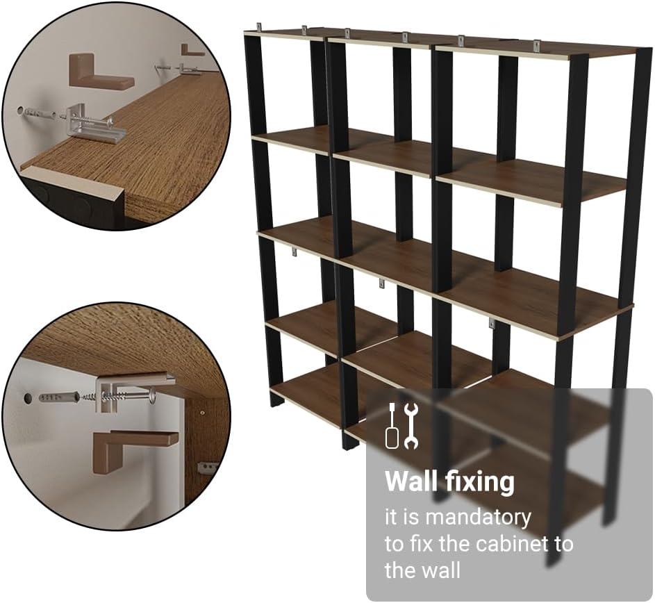 Madesa Kitchen Pantry Storage Rack with 15 Open Shelves 70" L Multiuse M...