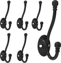 6 Pack Heavy Duty Wall Hooks for Hanging, Metal Coat Hooks Wall Mount, Easy to Install, Ideal for Living Room, Bathroom, Kitchen, Bedroom (Black)