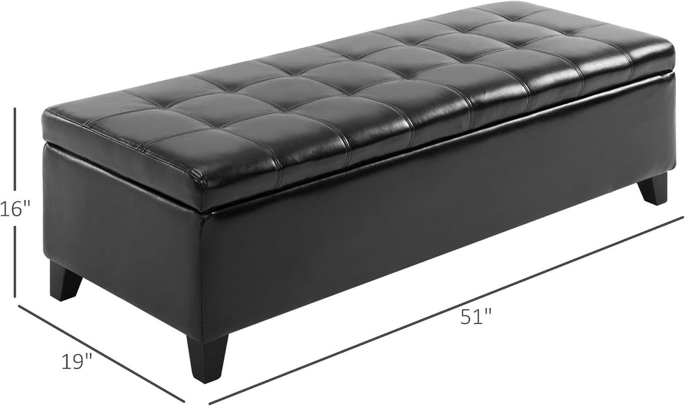 Faux Leather Storage Bench