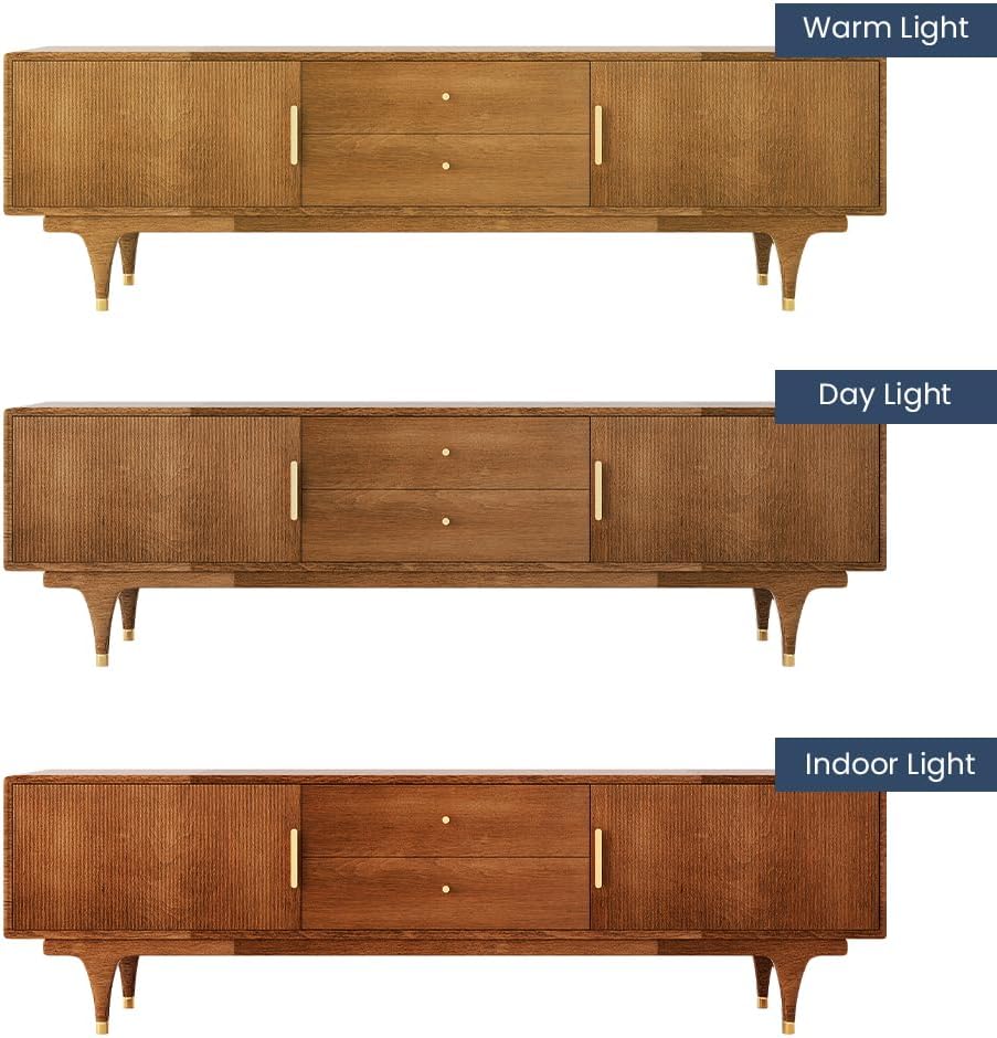 POVISON TV Stand with Storage, 78.74" Mid Century Modern TV Stand for Li...