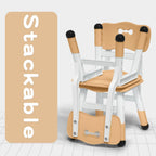 WHY TOYS Adjustable Kid Chairs Indoor 3 Level Adjustable Suitable for Children Age 2-6. Maximum load-bearing 220LBS Suitable for Family Classroom and Nursery Child Seat Set (2-Pack-Beige)