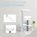 Cable Management, 2 Pack Cable Management Under Desk No Drill, Metal Cord Organizer with Clamp for Standing Desk, Cable Organizer for Home Office, White
