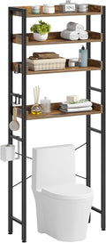 Rolanstar Over The Toilet Storage Rack, 3-Tier Bathroom Space Saver with Adjustable Shelves, Bathroom Organizer for Bathroom, Washroom, Rustic Brown