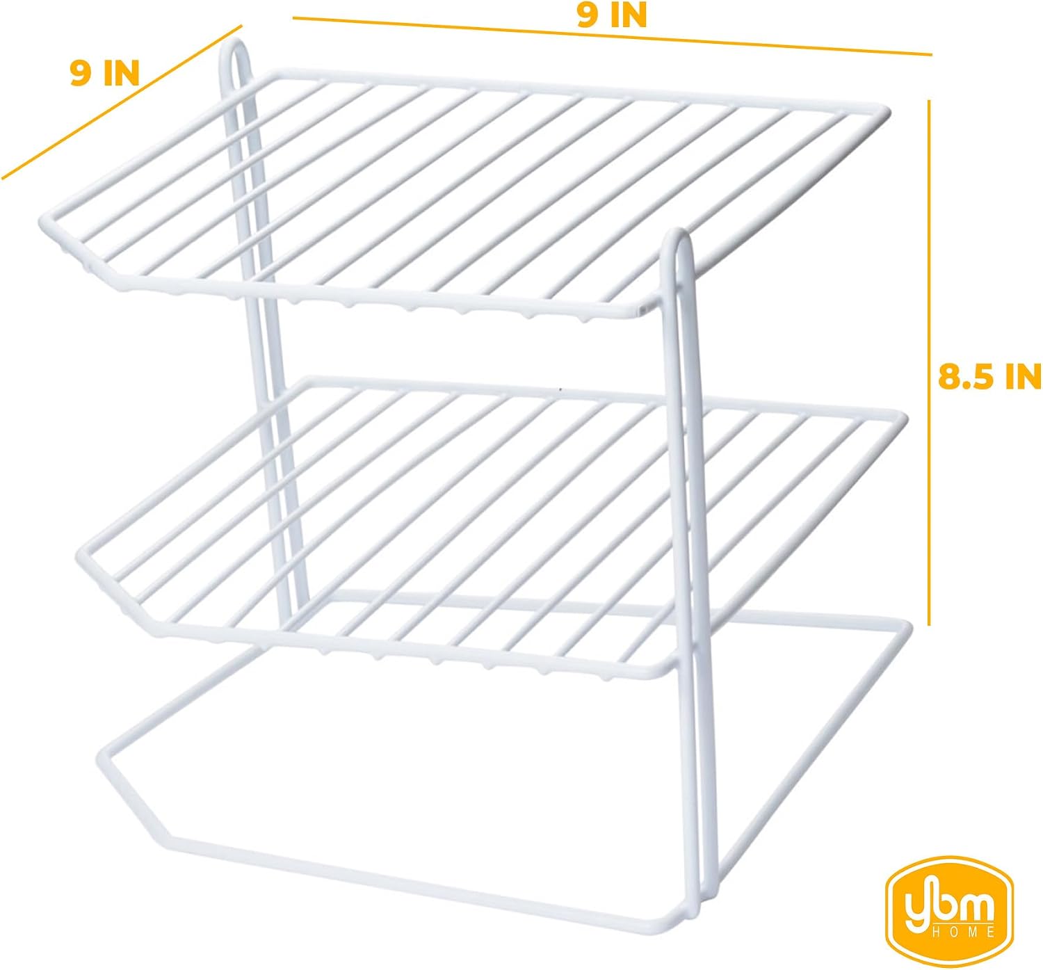YBM Home 2215vc Ybmhomes 3 Tier Corner Helper Shelf, 9" D x 9" W x 8" H, White