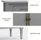 RoyalCraft 59" Buffet Cabinet with Storage, Vintage Sideboard with Adjustable Shelves & Carved Handle, Mid Century Modern Painted Credenza Coffee Bar for Kitchen, Dining Room, Dove Gray