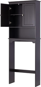 Spirich Over The Toilet Cabinet for Bathroom Storage, Above Toilet Storage Cabinet with Doors and Adjustable Shelves, Espresso