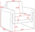 35" Wide Accent Chair, Modern Boucle Armchair with Extra Thick Cushion, Oversized Upholstered Single Sofa Reading Chair for Living Room, Bedroom, Office, Small Spaces (Cream White)