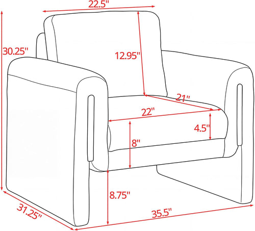35" Wide Accent Chair, Modern Boucle Armchair with Extra Thick Cushion, Oversized Upholstered Single Sofa Reading Chair for Living Room, Bedroom, Office, Small Spaces (Cream White)