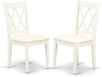 East West Furniture HBCL5-LWH-C 5 Piece Dining Table Set for 4 Includes a Round Kitchen Table with Pedestal and 4 Linen Fabric Dining Room Chairs, 42x42 Inch, Linen White