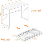 Elephance Folding Desk Writing Computer Desk for Home Office, No-Assembly Study Office Desk Foldable Table for Small Spaces