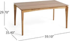 Christopher Knight Home Indoor Wood and Fabric 7 Piece Dining Set, Natural Oak and Light Beige