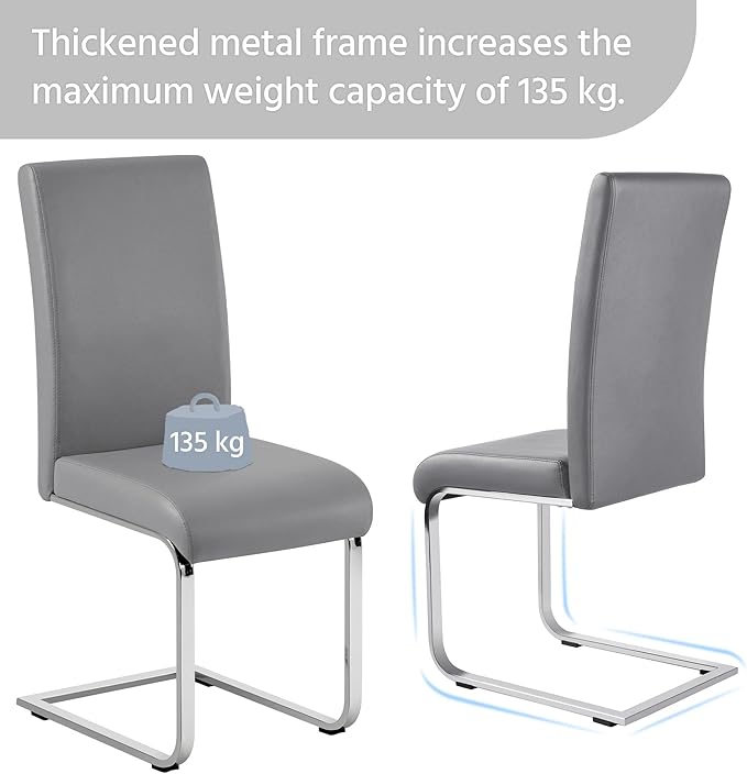 Yaheetech Dining Chairs Set of 2 Modern Faux Leather Upholstered Dining Room ...