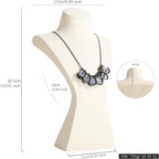 GemeShou Beige necklace storage hanger stand jewelry organizer, Velvet jewelry stand necklace holder, jewelry mannequin bust for necklaces, jewelry bust display stands【Beige-Large height 12 inch】