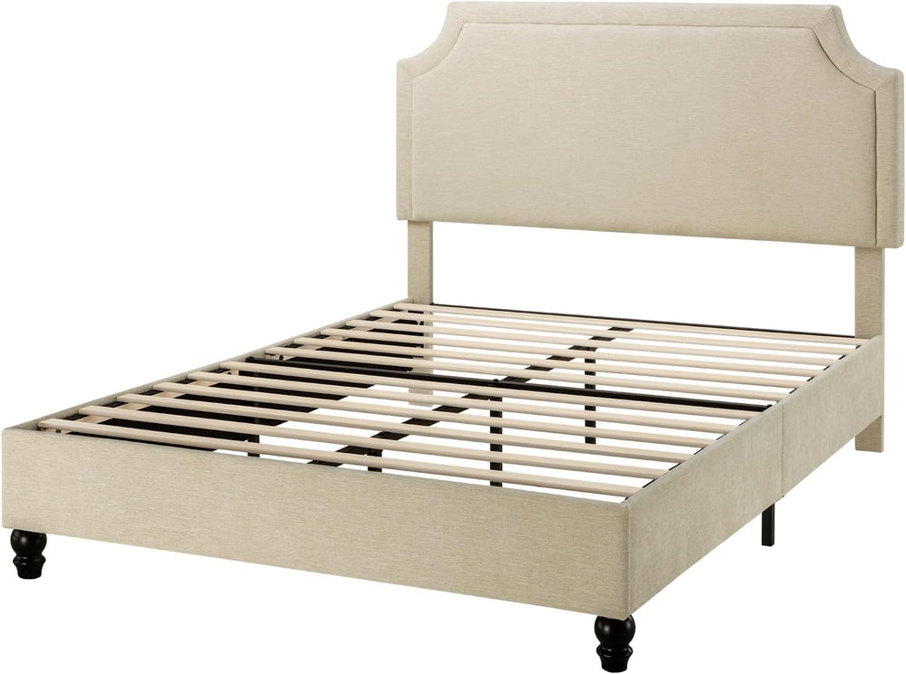 SHA CERLIN Queen Chenille Upholstered Platform Bed Frame, Beige