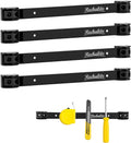 4 Pieces 12" Magnetic Tool Holder Strip, Black Magnet Bar, Metal Tool Organizer Rack for Garage Organization, Easy To Install in Workshop, Mounting Screws Included