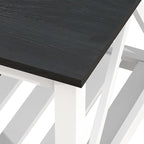 Farmhouse Coffee Table for Living Room, 2-Tier Rectangular Wooden Centre Cocktail Table with Slats Shelf Storage and V-Shaped Frame, Oak Blak