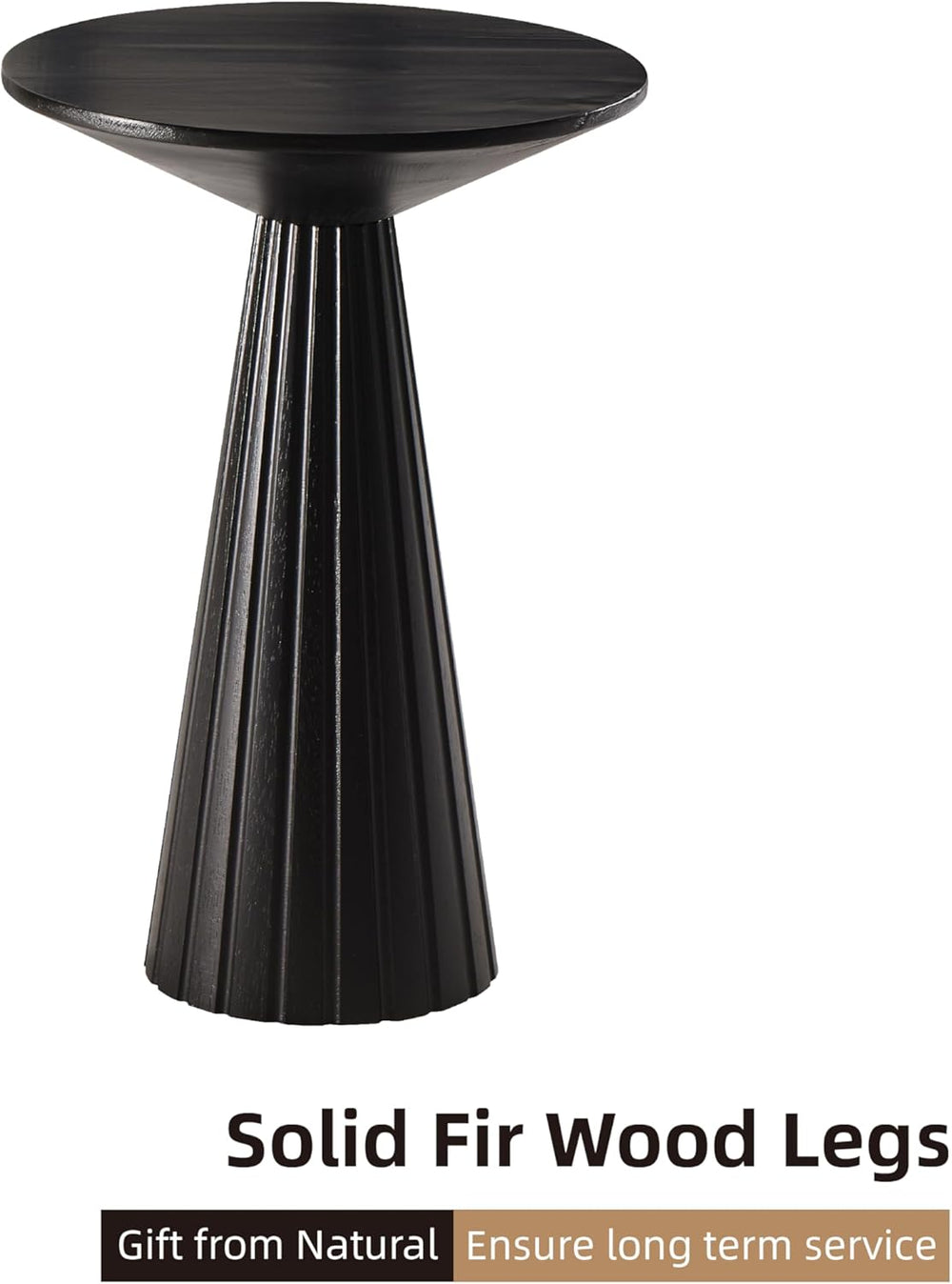 COZAYH Rustic Pedestal End Table, Farmhouse Round Martini Table Wood Plant St...