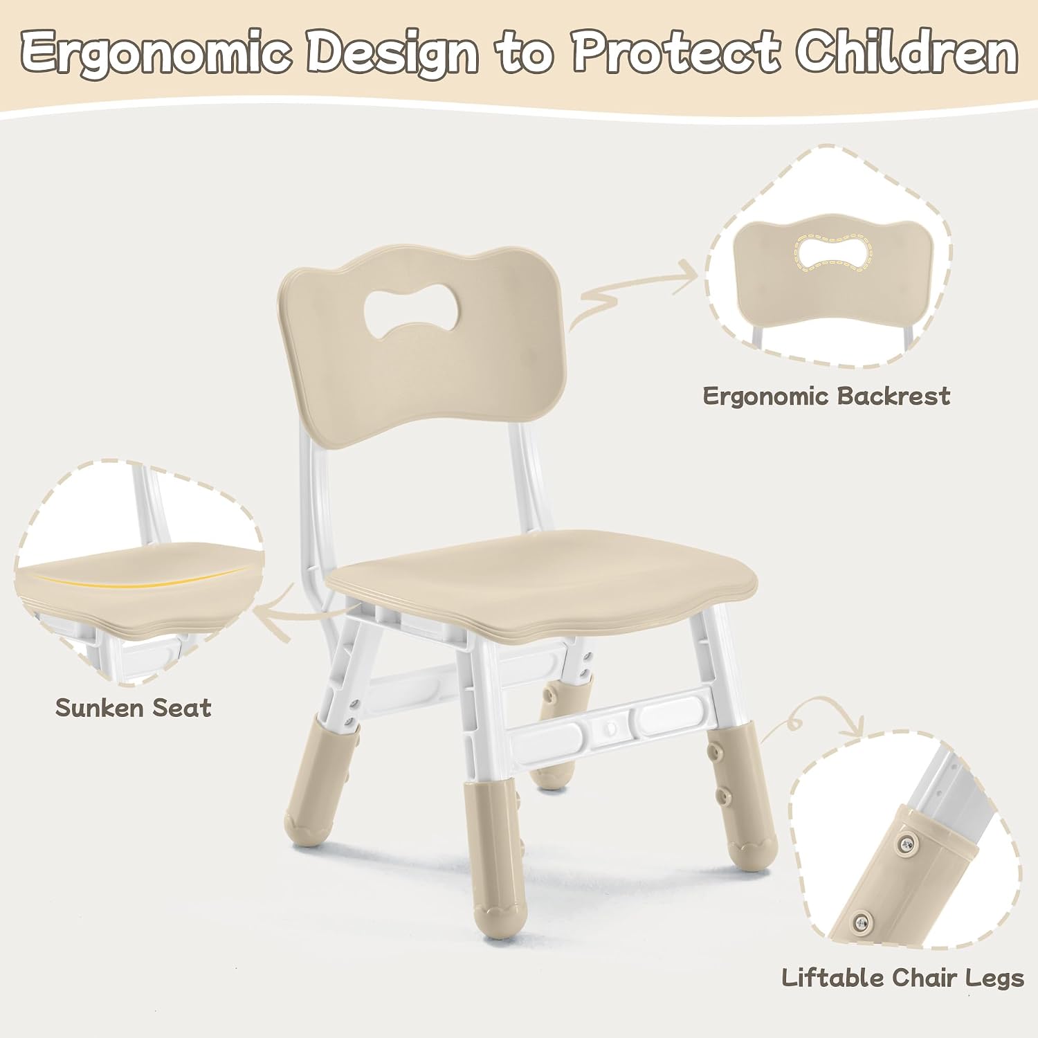 GITAWUSA Toddler Table and Chair Set for Ages 3-8, Adjustable Kids Table and Chairs for Reading,Drawing, Eating, Children Activity Table with Graffiti Tabletop for Daycare/Classroom/Home/Preschool