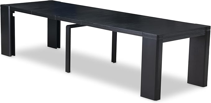 X12X2-0C6-30 14-pc Dining Table Set a Rectangular Kitchen Table with a coffee Table and 12 Wire Brushed Black Polyester Stackable Chair, 39x120 Inch, Wire Brushed Black