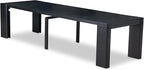 X02SI-2C6-48 - 6-pc Dining Table Set a Rectangular Dining Table with a coffee Table and 2 wooden Benches, 2 coffee Linen Fabric Chairs, 39x120 Inch, Wire Brushed Black