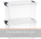 Superio Clear Storage Boxes with Lids, 8.75 Quart Plastic Container Bins for Organizing, Stackable Crates, BPA Free, Non Toxic, Odor Free, Organizers for Home, Office and Dorm, 8 Pack