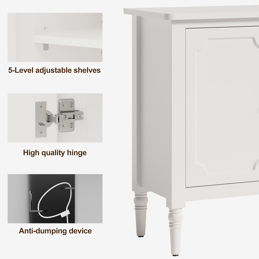 FansaFurn 58'' Large Sideboard Buffet Cabinet with 4 Doors, Modern Cr...