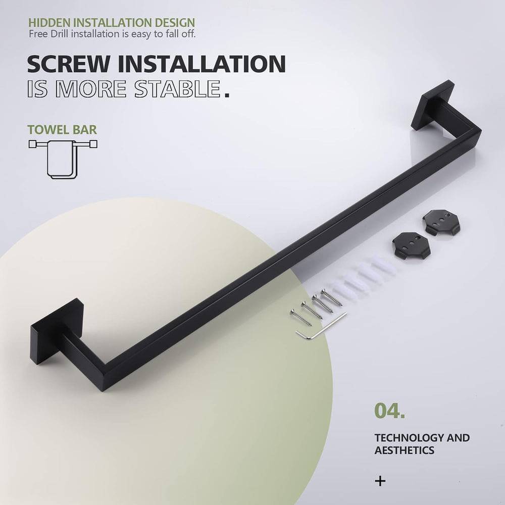 KOKOSIRI 24-Inch Single Towel Bar, Bathroom Kitchen Towel Holder, Wall Mounte...