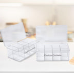 2 Pack Cookie Cutter Tool Storage Box,Cake Decorating Supplies Storage Accessories Bins,Baking Storages Containers with Dustproof Lid,Biscuits Cutter Organizer Storages with 8 Adjustable Compartment