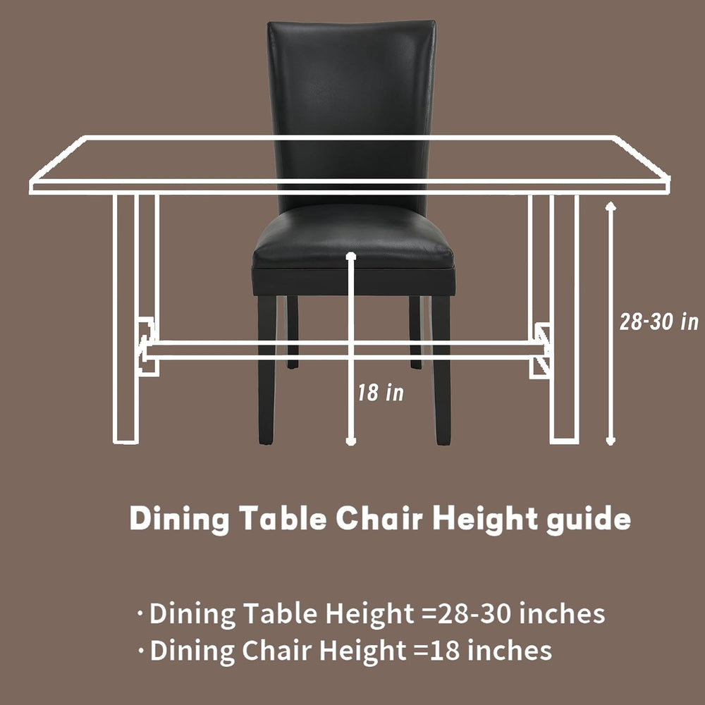 Parsons Solid Wood Dining Chairs Set of 6 with UP High Back, Kitchen Chairs w...