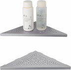 Brushed Nickel 10’’ Corner Shower Shelf Bathroom Shower Shelves, 2 Pack Triangular 304 Stainless Steel Shower Corner Shelf for Tiled Walls, No Drilling
