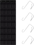 28 Mesh Pockets Hanging Shoe Organizer, Over the Door Shoe Organizer，Closet Storage Holder for Back of Door Storage Holder for Back of Door(Black)