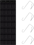 28 Mesh Pockets Hanging Shoe Organizer, Over the Door Shoe Organizer，Closet Storage Holder for Back of Door Storage Holder for Back of Door(Black)