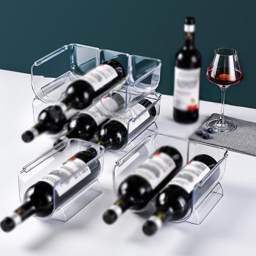 SHINEOFI 8Pcs Stackable Acrylic Wine Bottle Holder Wine Storage Rack Single L...