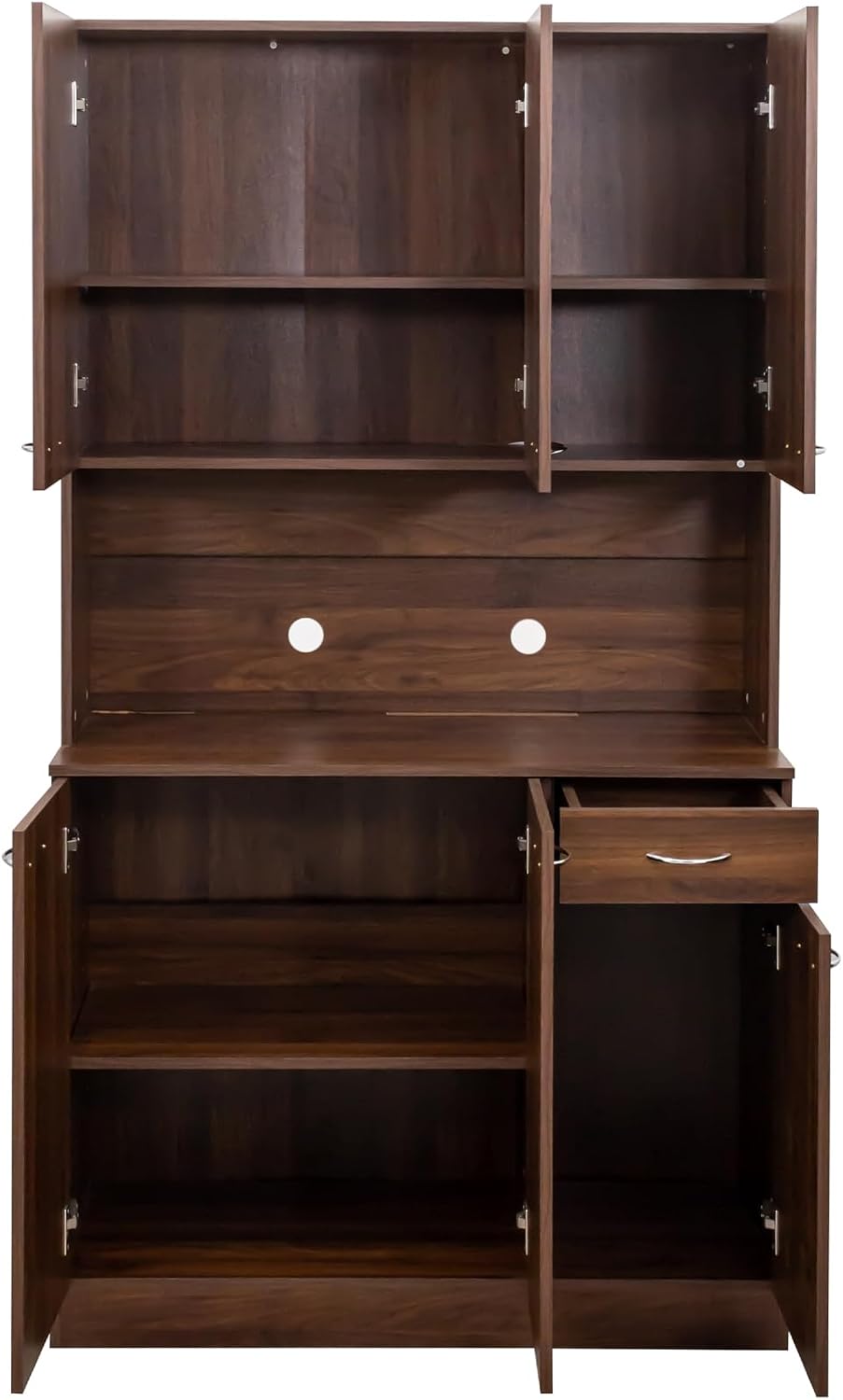 70.86" Tall Kitchen Pantry Cabinet with Open Countertop Freestanding Kit...