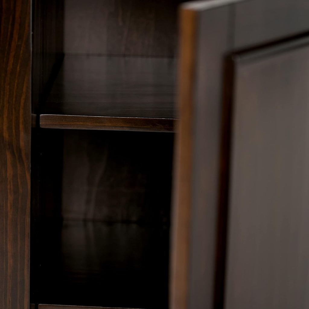 SIMPLIHOME Amherst 12-Bottle SOLID WOOD 24 Inch Wide Transitional High Storage Wine Rack Cabinet in Hickory Brown, For the Living Room, Dining Room and Kitchen