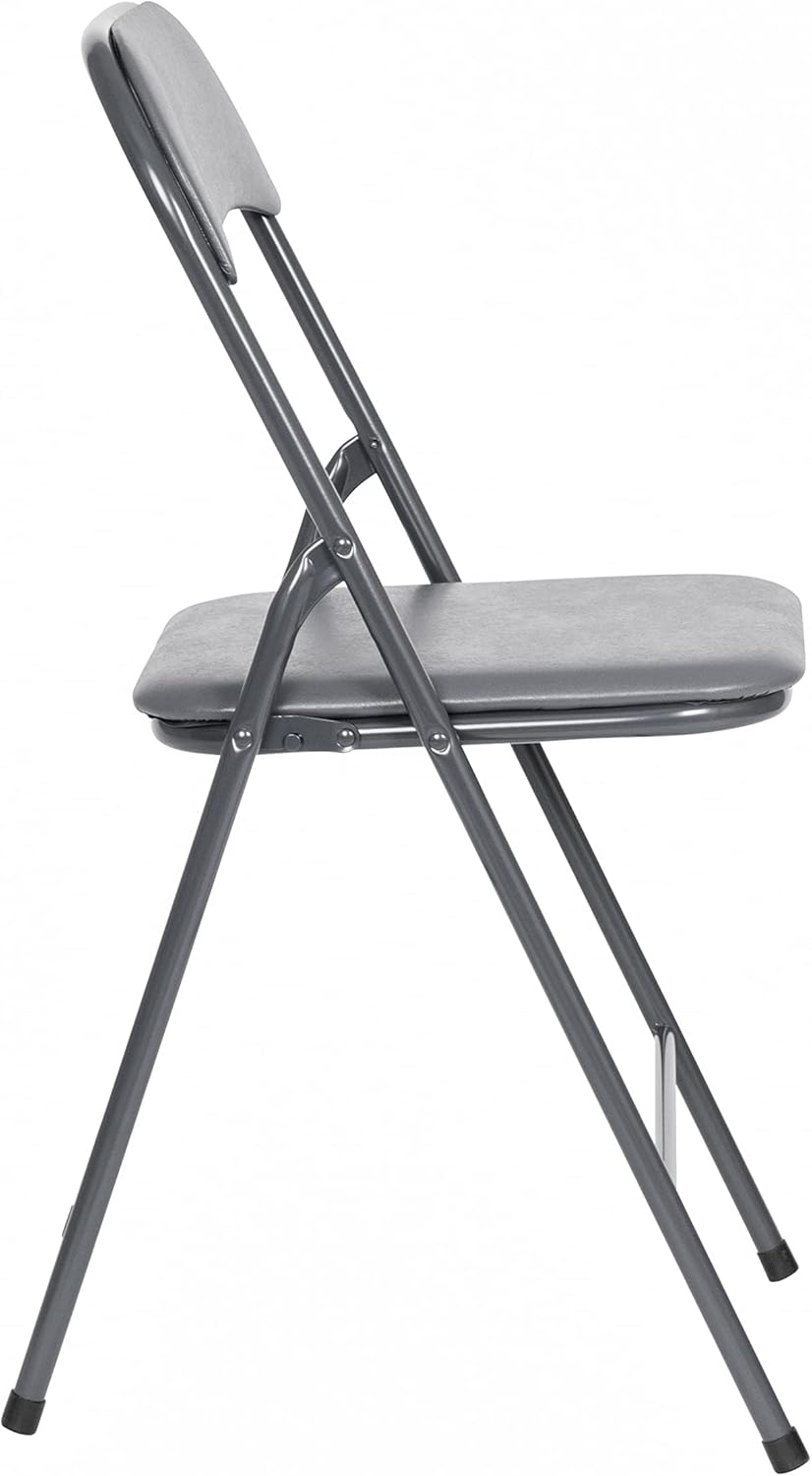 EMMA + OLIVER Gray Square Folding Card Table and Chairs Set for 4 Players | L...