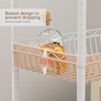 6 Shelves Storage Shelf Wire Closet Bathroom Organizers Metal Pantry Kitchen Garage Shelving Unit Laundry Room Organization Home Rack Net Basket White with Wheels 30" Dx14 Wx65 H