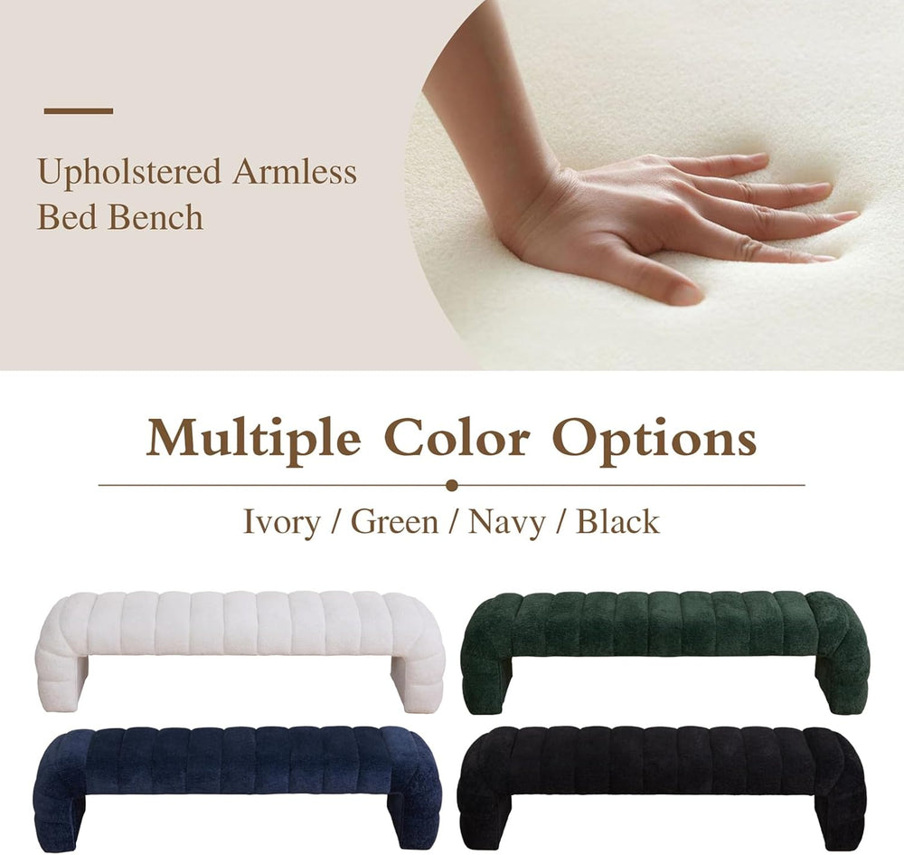 Chifee & Vingol 69.7" W Modern Living Room Bench Upholstered Bedroom...