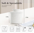 Butter Crock for Counter with Water, French Butter Keeper for Spreadable Butter Ceramic Butter Dish with Lid for Countertop, Butter Container Holder, Home Kitchen Decor (White, M)